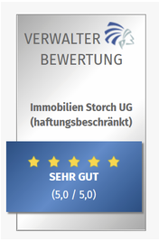 Verwalter-Bewertung: SEHR GUT (5,0 / 5,0) für Immobilien Storch UG